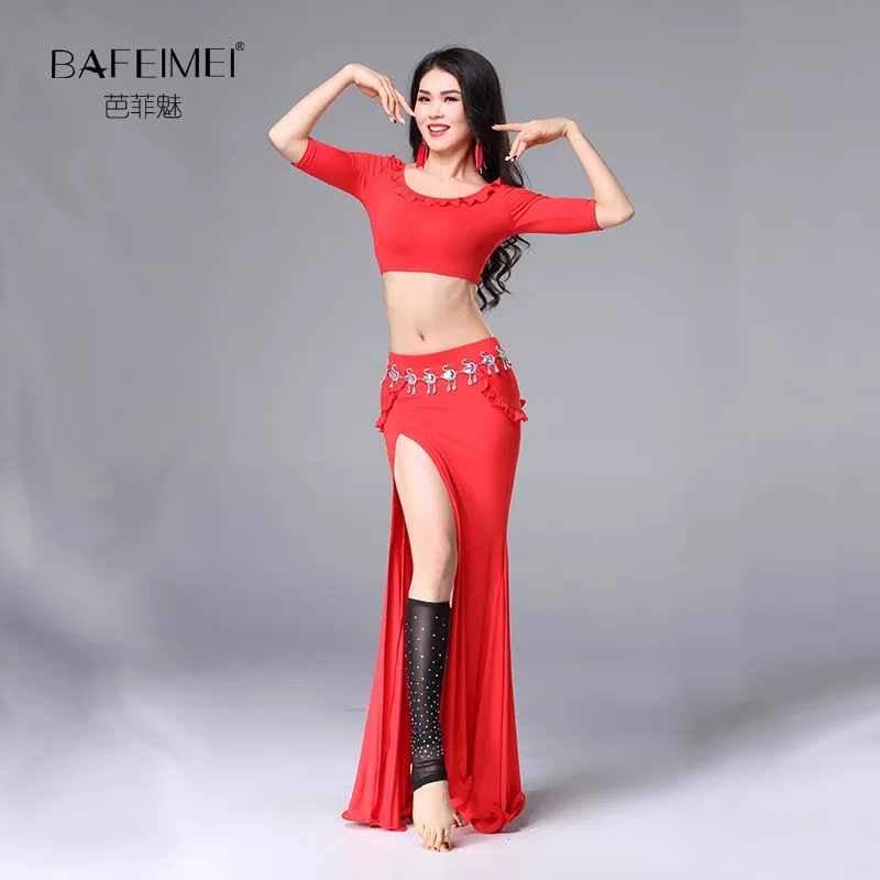 Женское платье для танца живота 2 предмета костюмы топ и юбка женский костюм
