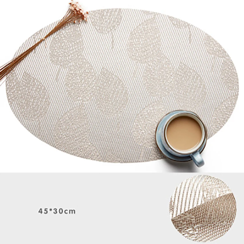 Fashion PVC Oval Placemat European Simple Elegant Style Water-proof Slip-Resistant heat-insulated Table Mat Kitchen Accessories | Дом и сад