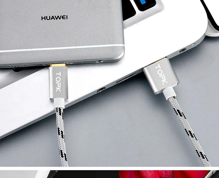 TOPK [5-Pack] usb type-C кабель для синхронизации данных USB-C зарядный кабель для samsung XiaoMi huawei адаптер кабель для мобильного телефона