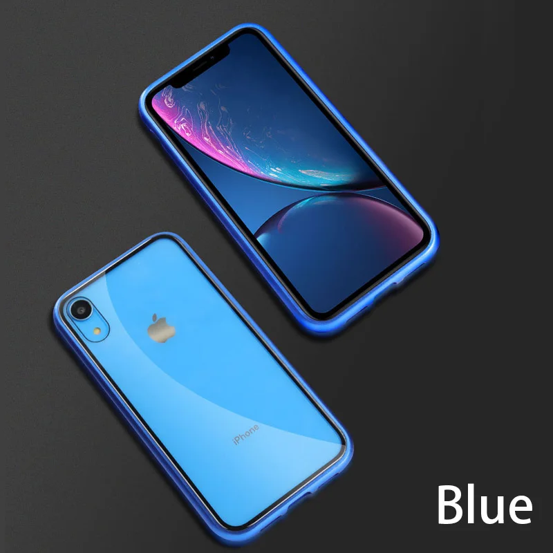 Cong fee phone Case Magnetic Adsorption Metal Phone For iphone 6 6S Plus 7 8 7Plus plus X XS XR Max Tempered glass |
