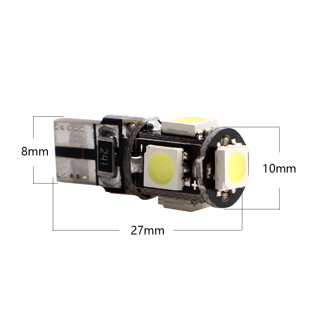 20 штук 12 V Canbus T10 5050 5 SMD светодиодный без ошибок лампы инструмент для чтения просвет Дверные огни автомобильный индикатор вождения сигналов