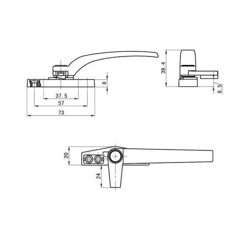 5 пар алюминиевых оконных створков с фиксацией ручки из стали белый кофе черный