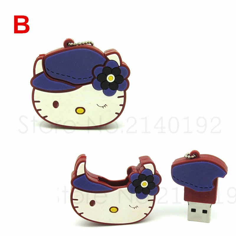 100% TF карта с фактическим объемом рисунком кошечки &quotХеллоу Китти&quot usb флеш