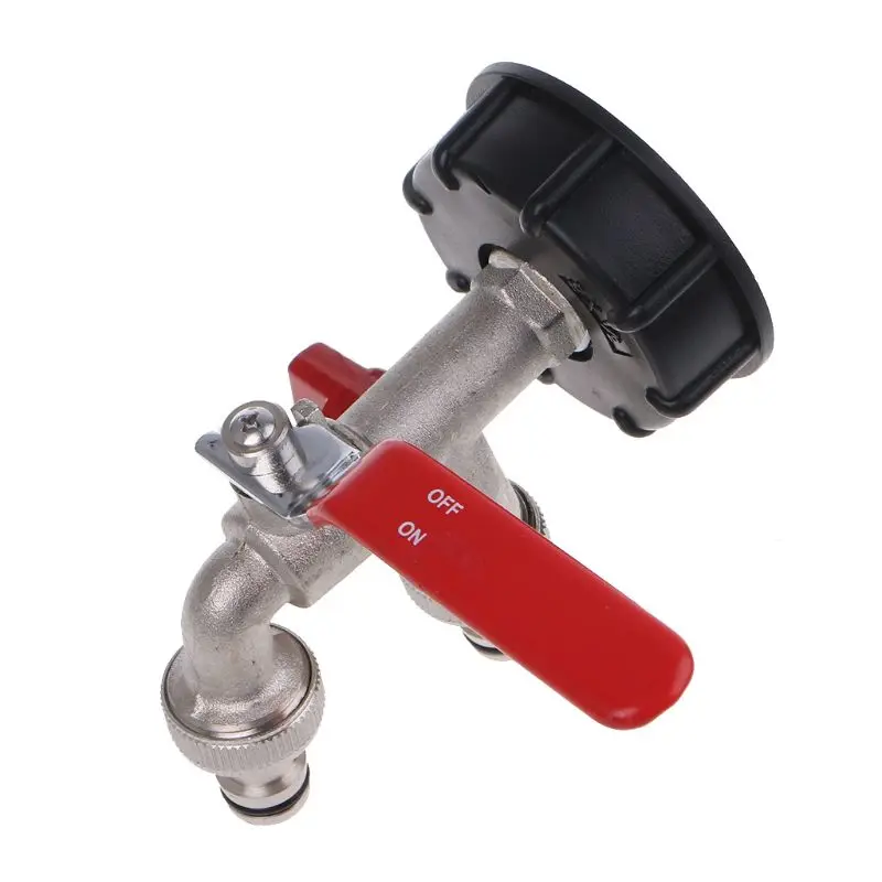 

IBC S60X6 Water Tank Outlet with Brass Tap & 1/2" Twin Tap Snap On Connector Water Butt