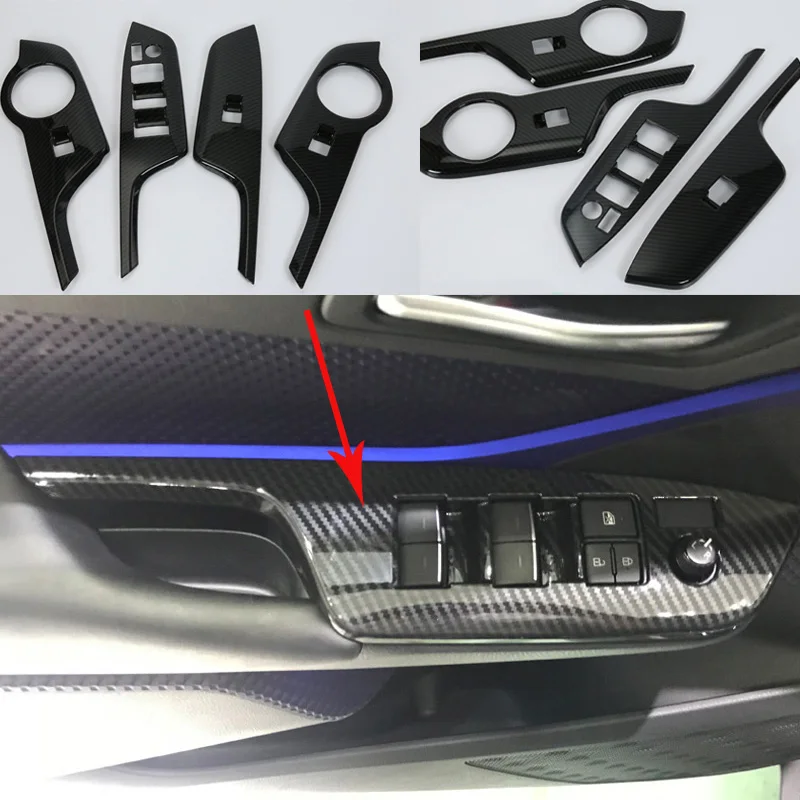 4 шт. панель переключателя окна из углеродного волокна для Toyota C-HR CHR 2016 2017 2018 LHD RHD