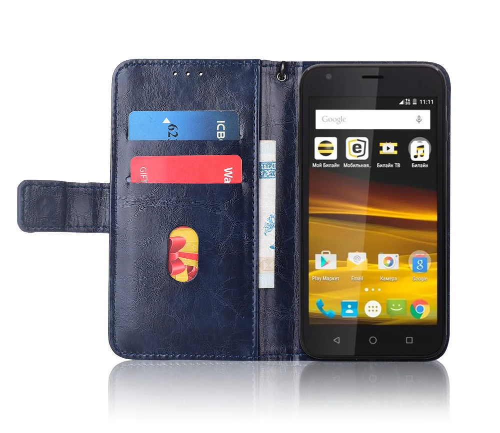 Flip Leather Case For Beeline Pro 3 Fundas Printed Flower 100% Special wallet stand case with Strap | Мобильные телефоны и