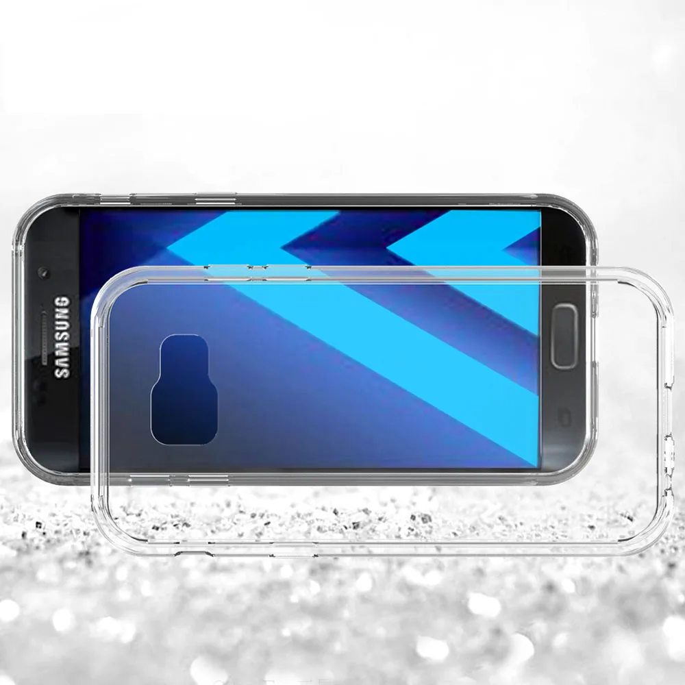 Для Galaxy A5 (2017) рамка TPU Жесткий Акриловый Чехол ударопрочный Прозрачный чехол для