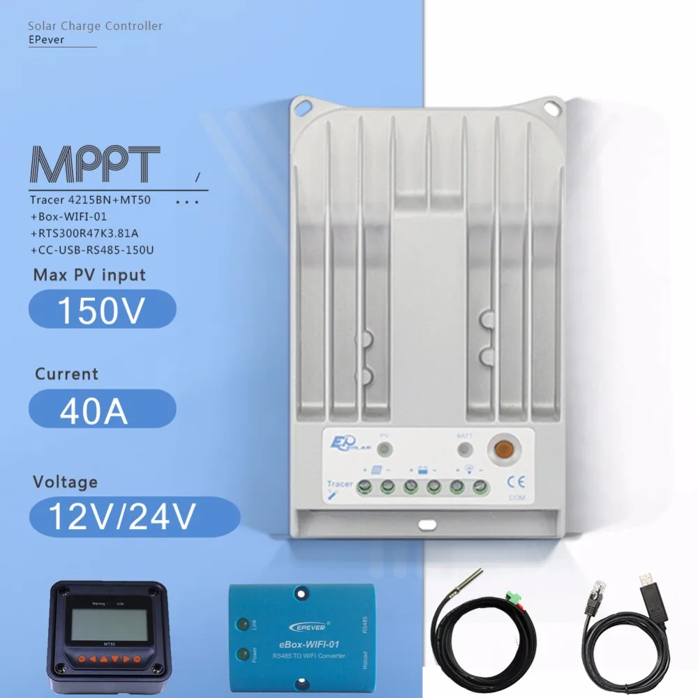 Контроллер заряда солнечной батареи Tracer4215BN MPPT 40A 12/24 в автоматический PV регулятор