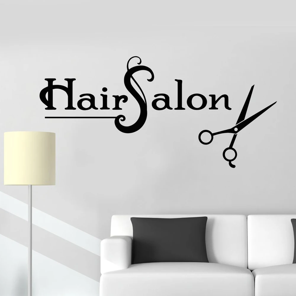 

Hair Salon Scissors Vinyl Wall Decal Barbershop Stylist Stickers Mural Beauty Salon Window Sgin For Barber Shop Wall Decals H437