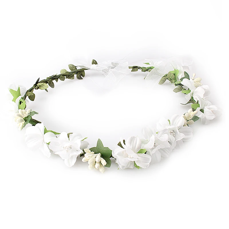 M MISM летняя Свадебная повязка на голову с цветочным принтом и короной Женская цветами свадебный головной