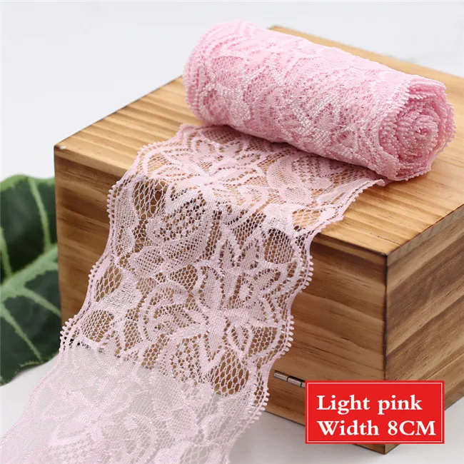 Light pink 8 см спандекс кружево эластичное ремесло швейная лента стрейч кружево обрезка ткань трикотаж материал DIY аксессуары для одежды - Цвет: Light pink