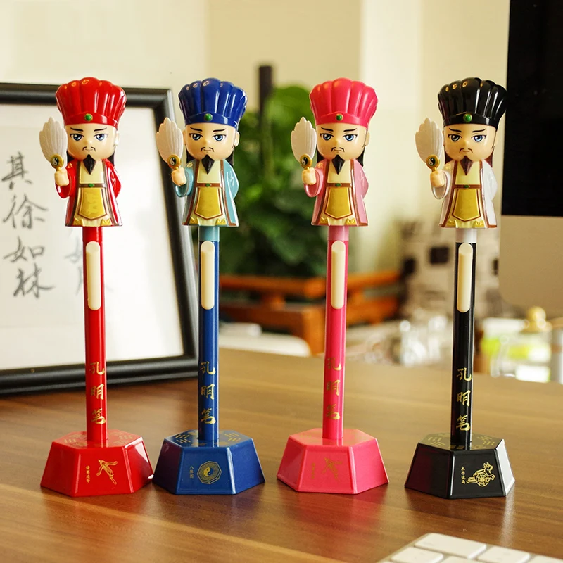 

Tangfoo Cartoon Cute Doll Pen Kong Ming Three Kingdoms Theme Writing Gifts For Friends Handmade ZhuGeLiang Doll Pens 4 Colors