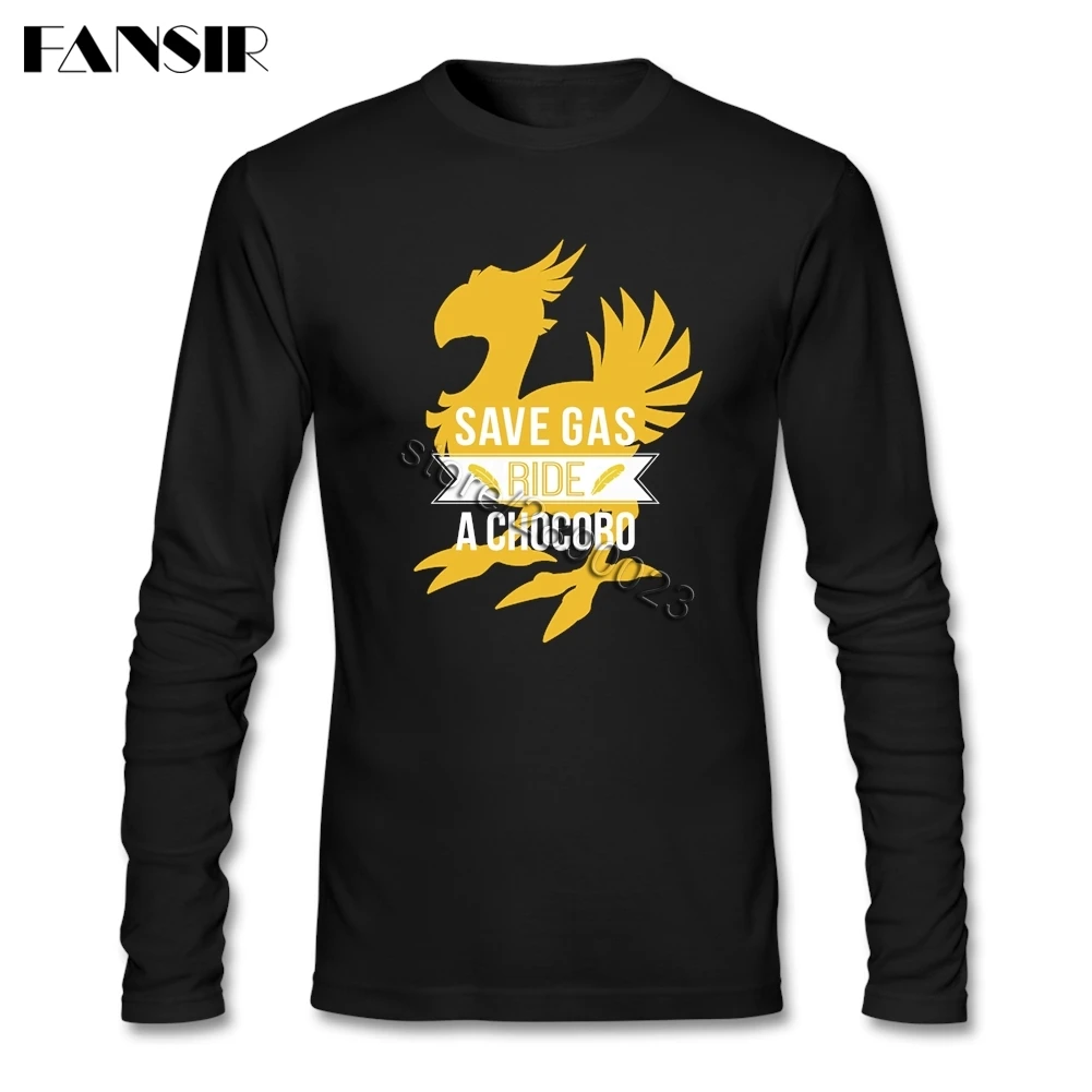 Экономии топлива ездить Chocobo футболка Для мужчин с длинными рукавами Одежда для