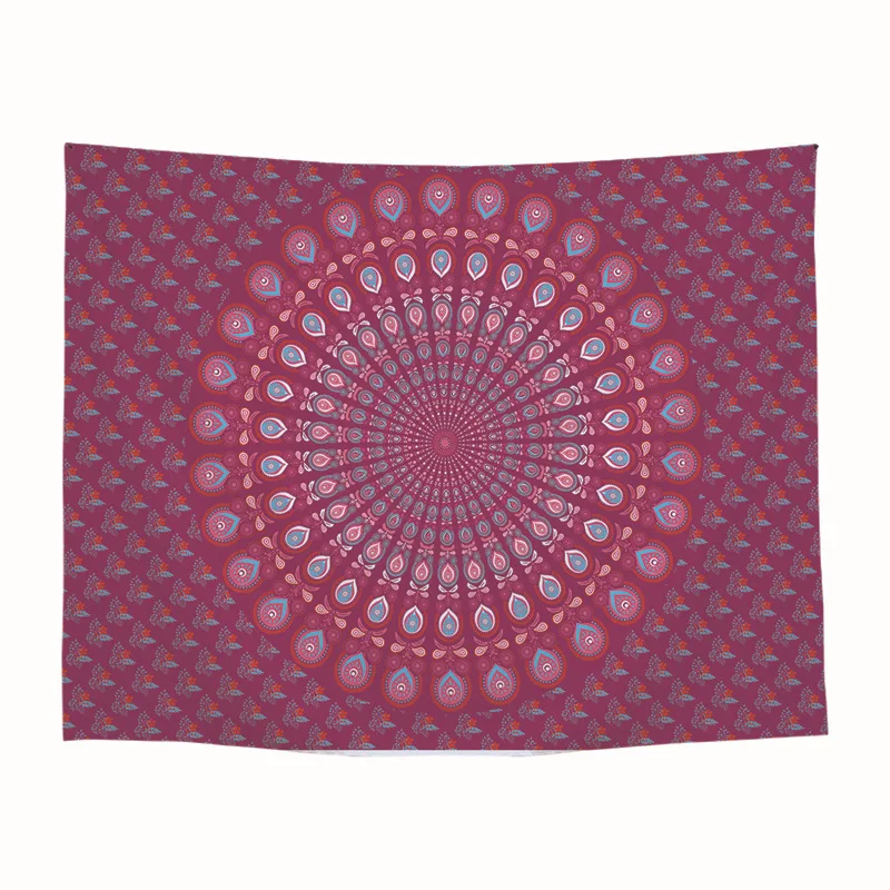 Vintage Gold Peacock Psychedelic Large Indian Mandala Wall Hanging Tapestry Boho Decor Hippie Bohemian Printed Tapisserie Murale |