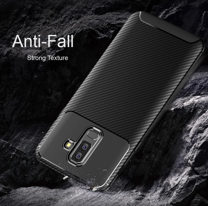 Luxury Carbon Fiber Phone Case for SAMSUNG Galaxy J2 J3 J4 Plus Core J6 Prime J7 J8 Shockproof Soft Silicone TPU Cover Slim |