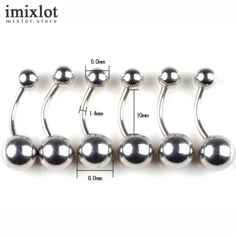 Imixlot 5 шт./лот Нержавеющая сталь бровей живота пупка губ язык нос пирсинг Bar Ring Labret