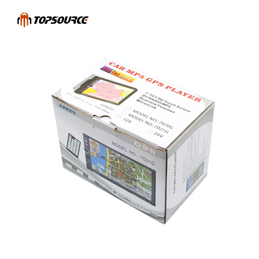 TOPSOURCE 7020 г 2 Din Автомобильный мультимедийный плеер + GPS навигация 7 ''HD сенсорный