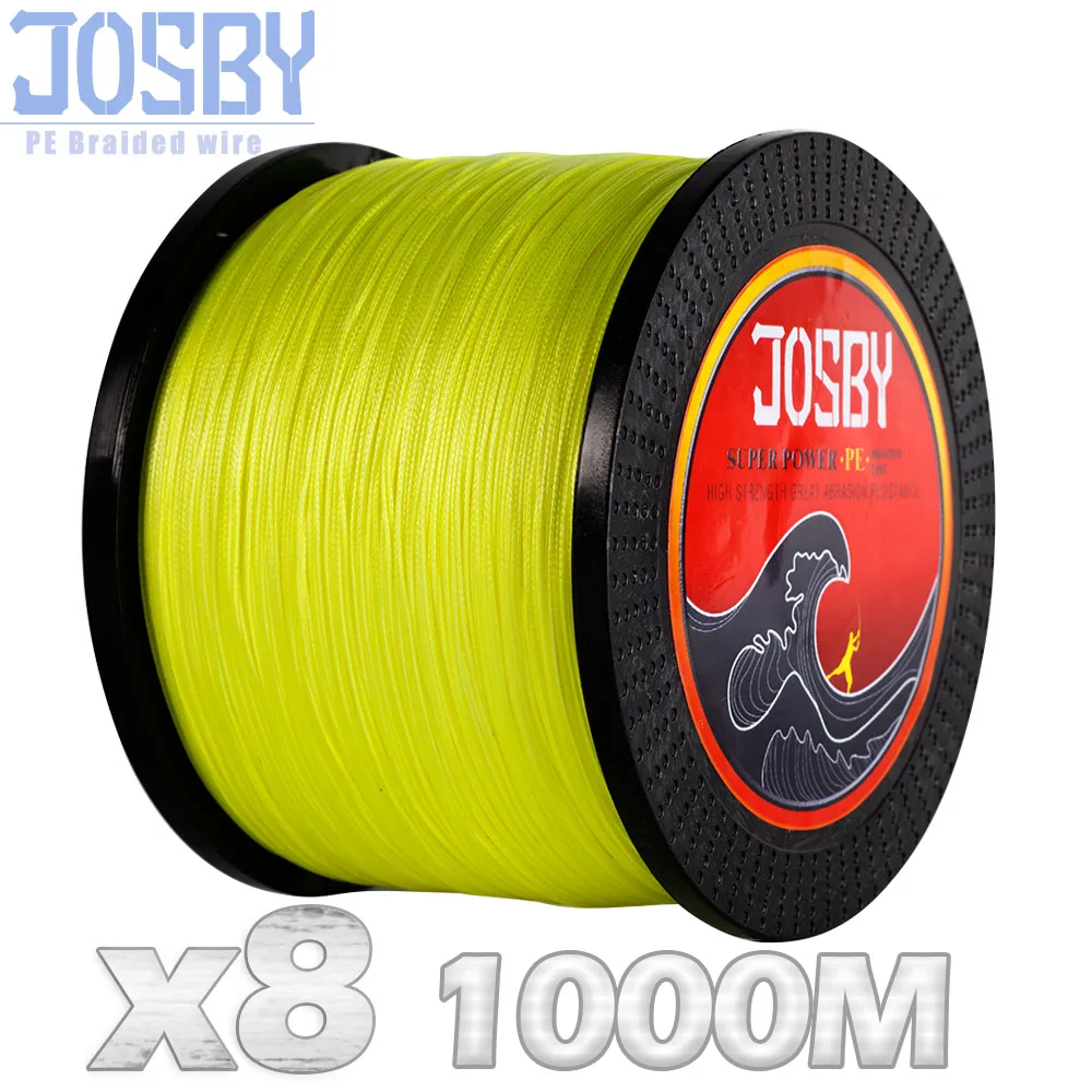 JOSBY 2 шт 1000 м 4 нити 8 нитей многоцветная PE плетеная проволока многофиламентная