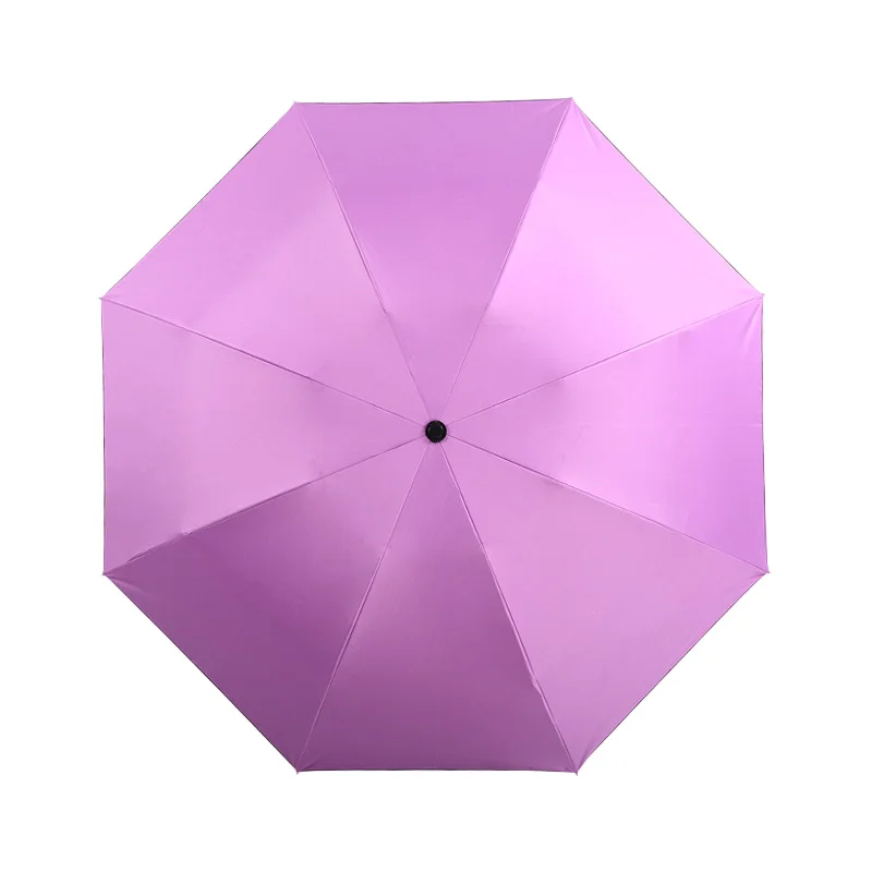 PURPLE Обратный полностью автоматический зонт от дождя для женщин и мужчин, ветрозащитный 3 складной большой зонт от солнца с черным покрытием, модные уличные зонты - Цвет: PURPLE