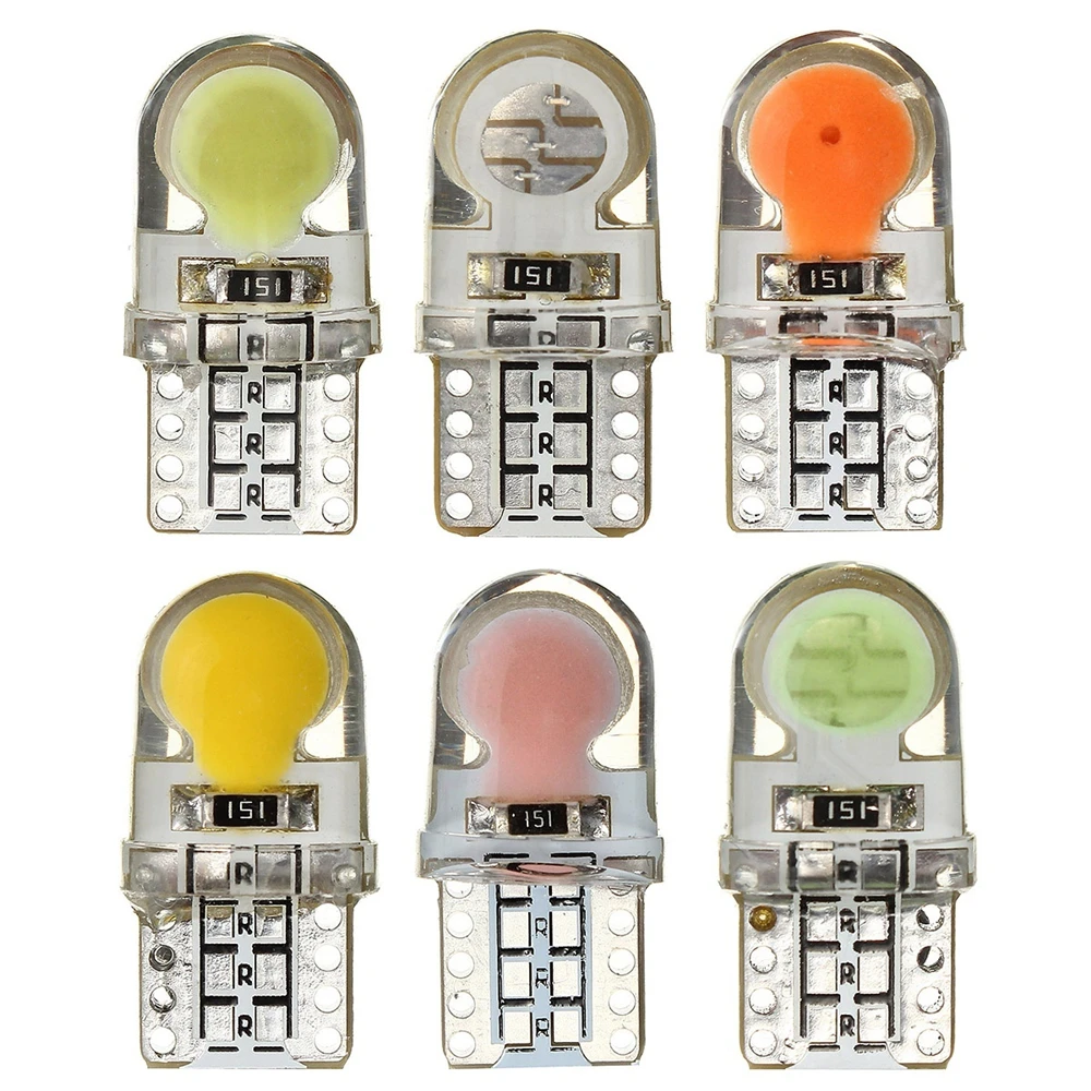 QCDIN 10 шт. T10 194 168 W5W COB 8 SMD Светодиодная CAN шина цвет белый подсветка номерного знака