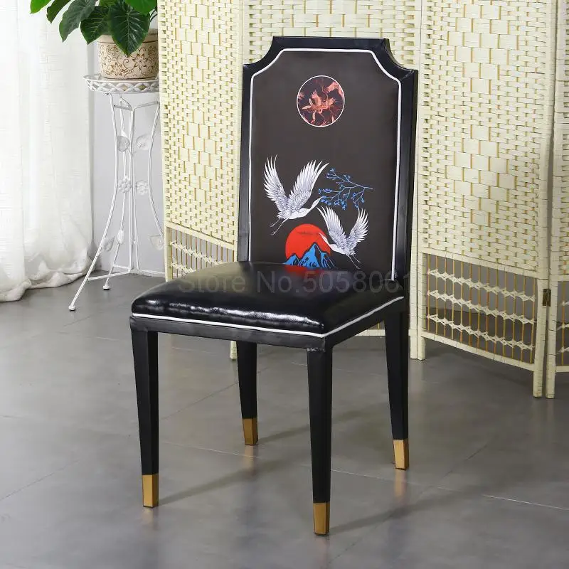 New Chinese Chair Hotel Restaurant Box Theme Classical Simple Hot Pot Restaurant Light Luxury Hotel Dining Chair 4 Starting - Цвет: ml15
