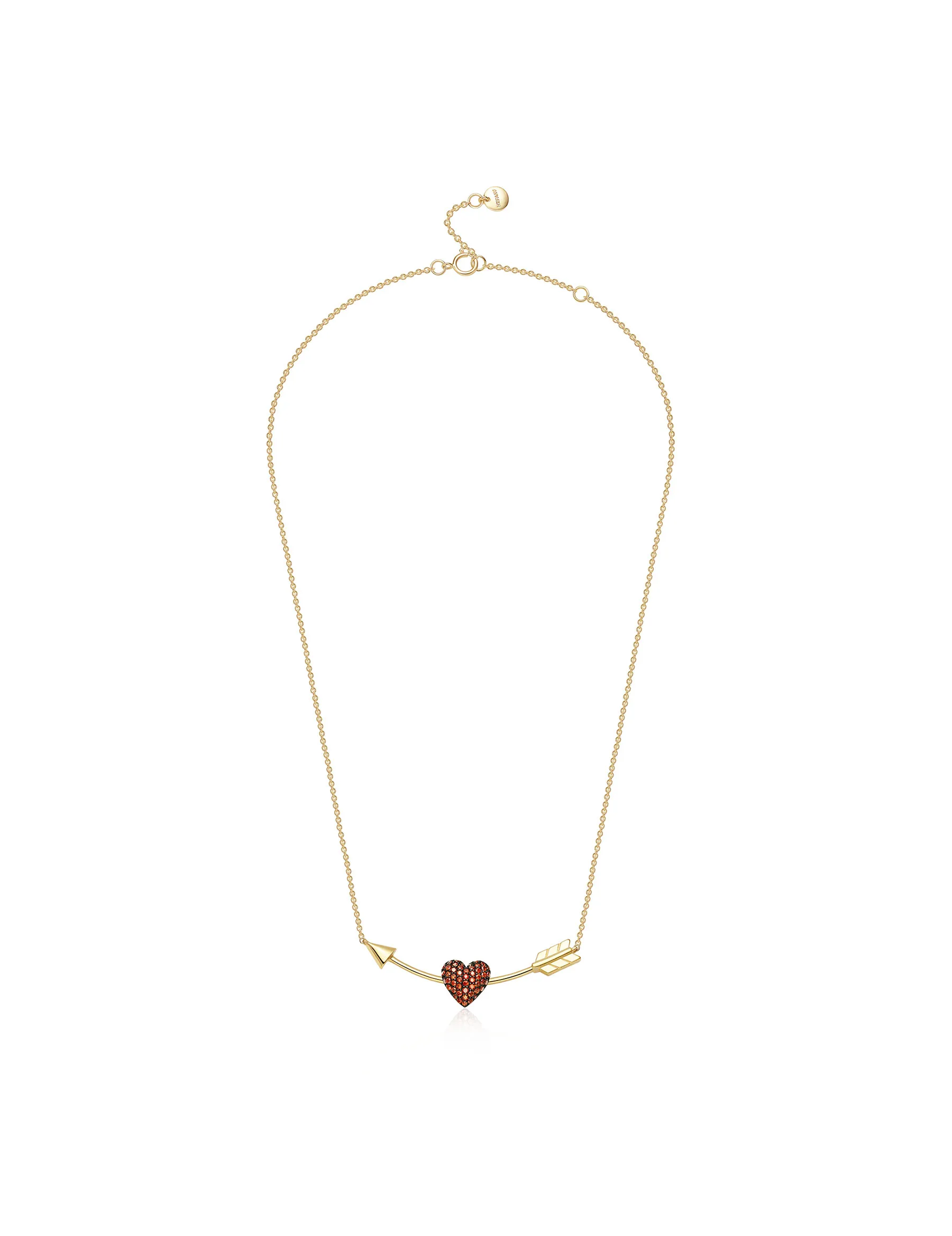 

The Arrow & Zircon Heart Gold Color Necklaces For Women Fashion Love Heart Heartbeat Pendants Luxurious Necklace Jewelry Gifts