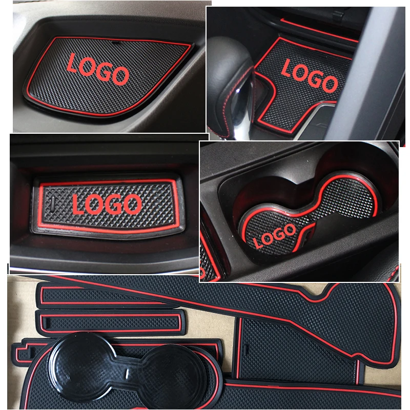 Противоскользящий коврик для ворот резиновая подставка для Chery Tiggo 4 Tiggo4 Tiggo 5x аксессуары Автомобильные наклейки 14 шт. красный/белый
