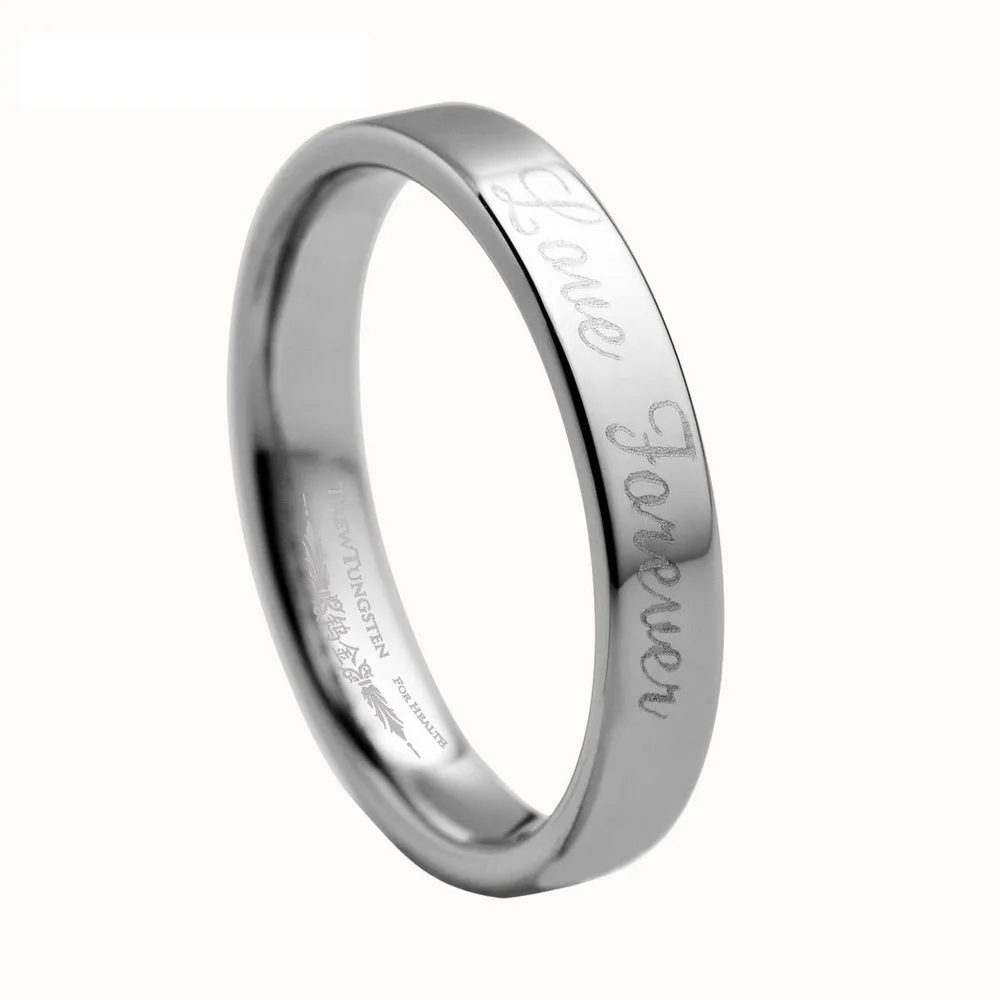Плоские Кольца вольфрамовый обручальный браслет с матовой отделкой лазерная