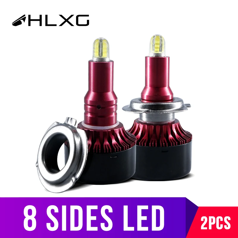 Hlxg 8 сторон со светодиодными кристаллами для 13500LM H1 H3 H8 H11 противотуманная фара h7