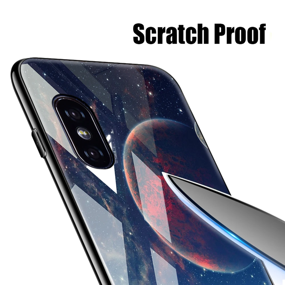 Корпус из закаленного стекла TOMKAS для iPhone XS Max XR, силиконовый чехол с изображением звёздного пространства, крышка для телефона X 10, роскошные чехлы TPU.