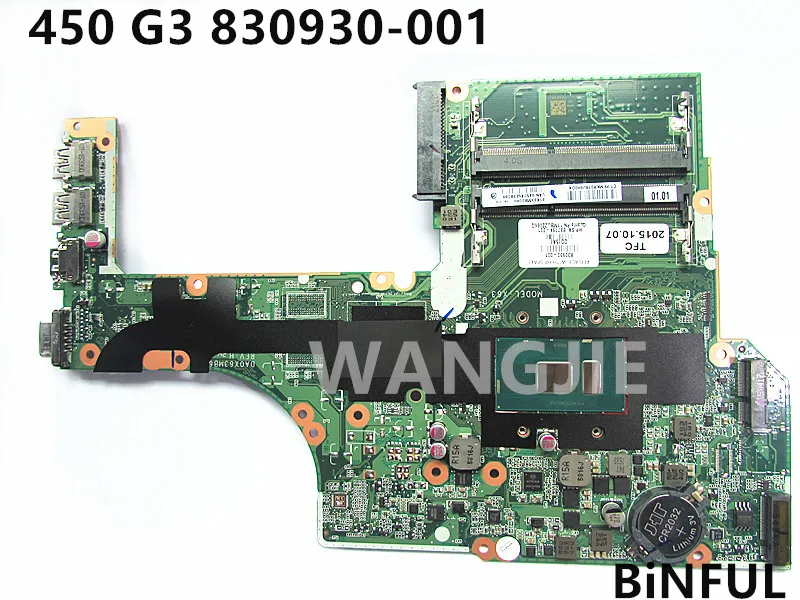 Для hp ProBook 450 G3 Материнская плата ноутбука 830930-001 UMA i3-KP DA0X63MB6H1 полностью протестирована