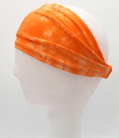 orangeO BOHO Tie Dye повязка на голову из хлопка бандана Тюрбан повязка на голову эластичная для женщин и девушек повязки для волос аксессуары для волос повязка - Цвет: orangeO