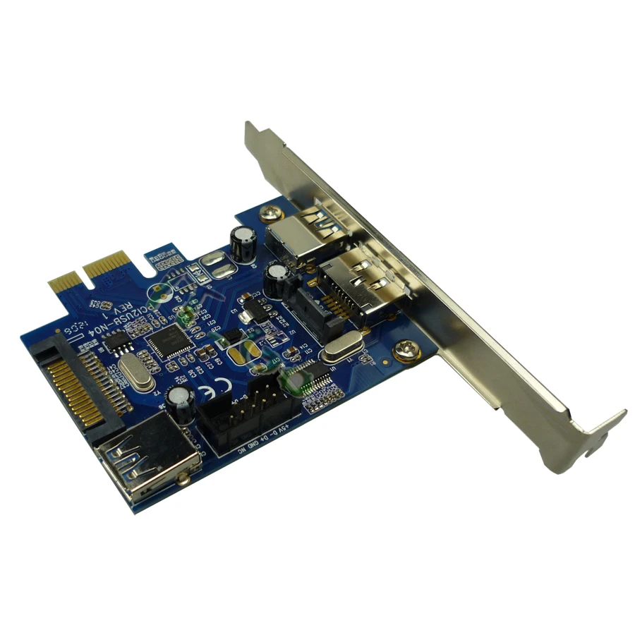 ARUENTEX 2x USB3.0 Мощность eSATA PCIe карты 9pin USB PCI e адаптер конвертер с SATA разъем PCIN0304|card