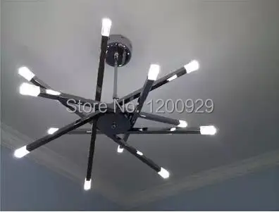 Бесплатная доставка 12 держателей ламп Современная хромированная Подвесная