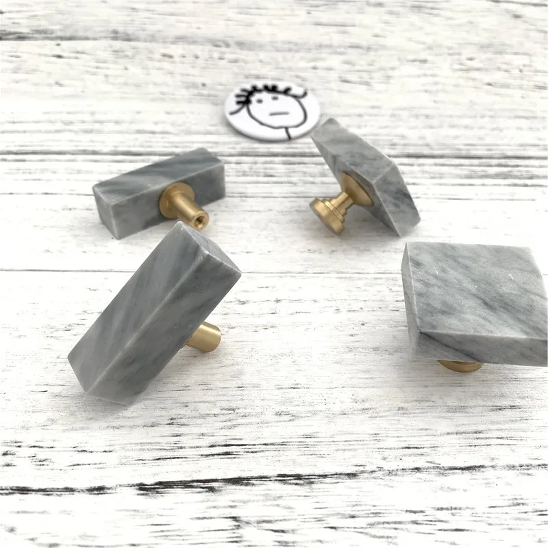 LCH в скандинавском стиле твердая латунь натуральный мрамор ручка для шкафа