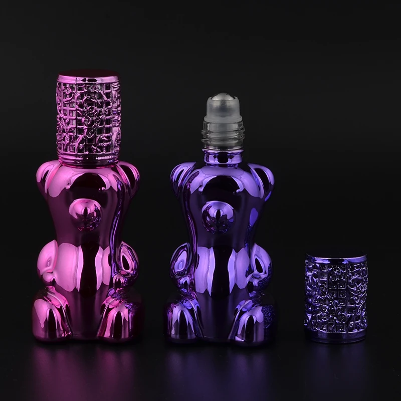 

MUB - 12ml Creative Lovely Bear Shaped Metal Roll-on Essential Oil Bottle Perfume Bottles Travel Bottle Empty Cosmetic Container