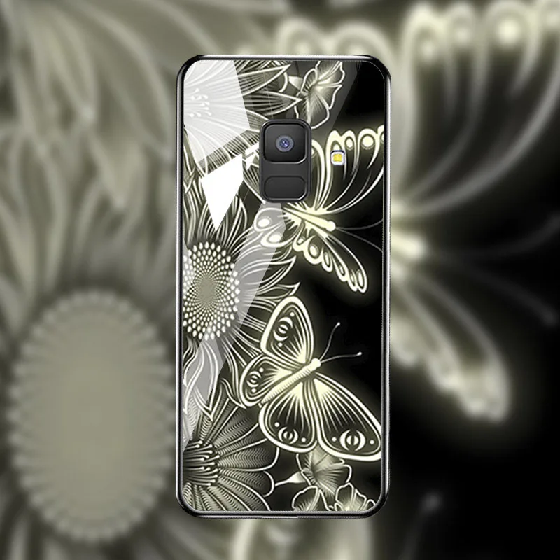 M023 Soaptree чехол из закаленного стекла для samsung Galaxy A8 A6 Plus чехол s Star Space мультфильм для samsung A8 A730F A530F чехол бампер - Цвет: M023