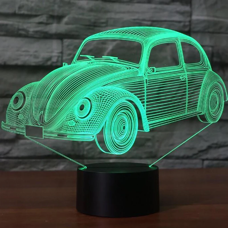 7 цветов визуальный модель автомобиля 3D светодио дный лампа Изменение 3d ночник