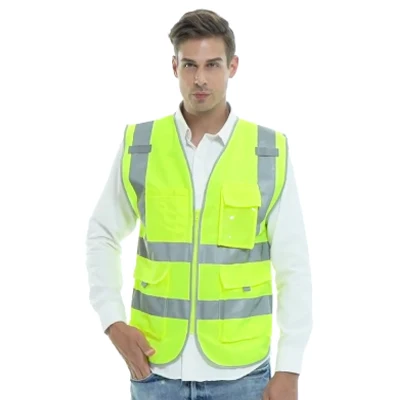Hi vis yellow SFvest жилет безопасности светоотражающий логотип компании печать Спецодежда hi vis одежда жилет безопасности - Цвет: Hi vis yellow