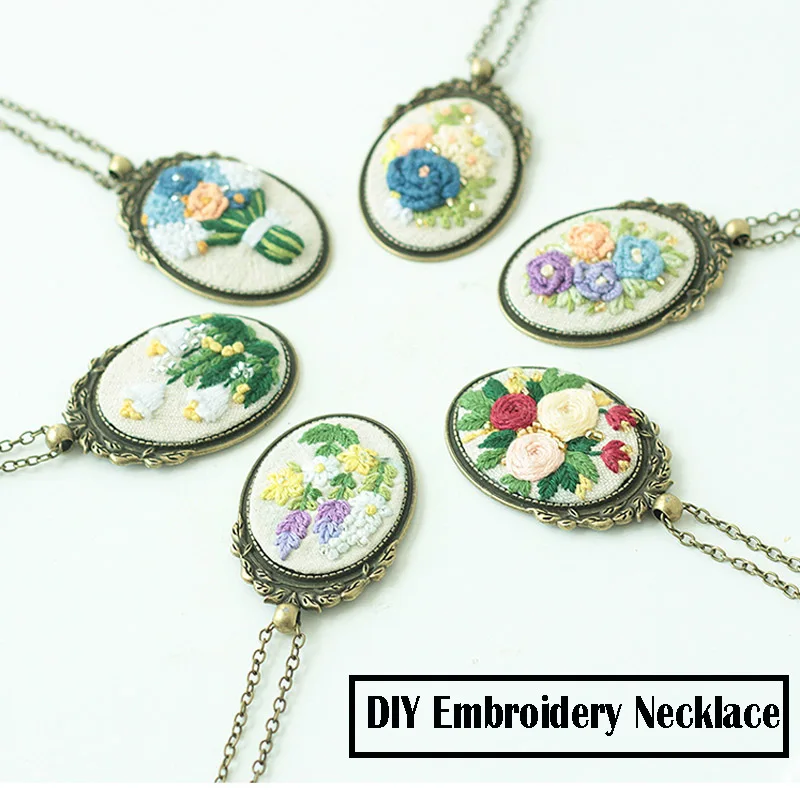 Набор для вышивания ожерелья &quotсделай сам&quot крестиком в виде цветка наборы с