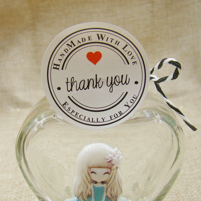 240 шт 3 5 см круглой формы белый/крафт-стикеры этикетки Индивидуальные Спасибо