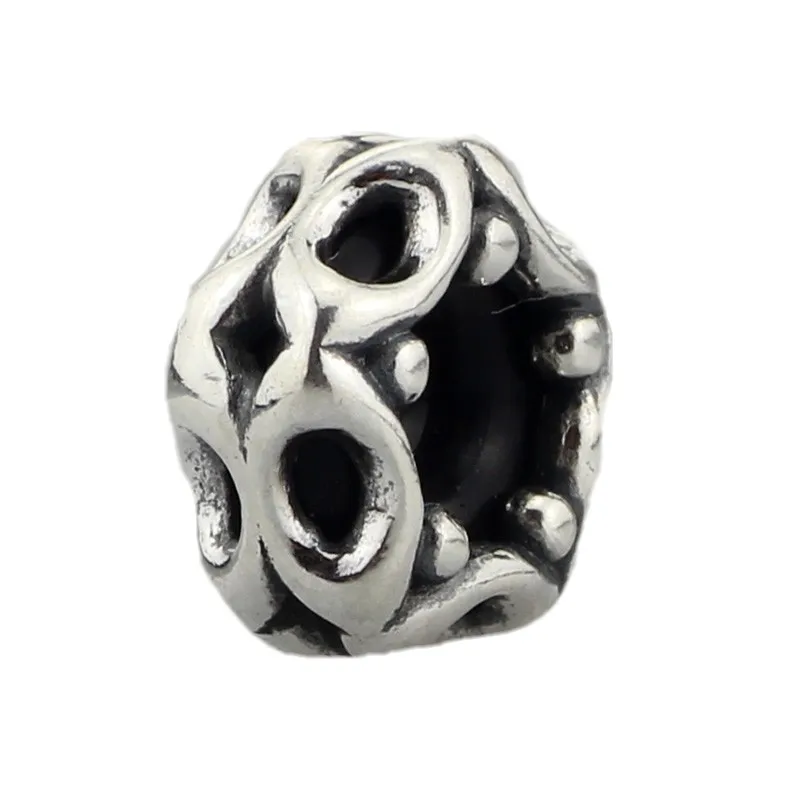 Полые бусины разделительные подвески из стерлингового серебра 925 пробы