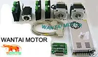 

3 Axis Nema 34 Spindle Dual Shaft 1090oz-in Wantai Stepper motor & Nema23 with 425oz-in CNC Foam Nill Engraving Cut