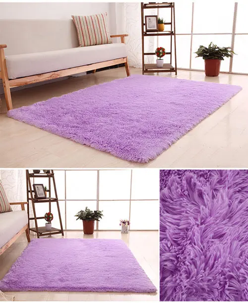 Purple Zeegle мягкий мохнатый ковер для гостиной, напольные коврики, пушистые коврики для детской комнаты, ковер из искусственного меха, коврик для спальни большого размера, прикроватный коврик - Цвет: Purple