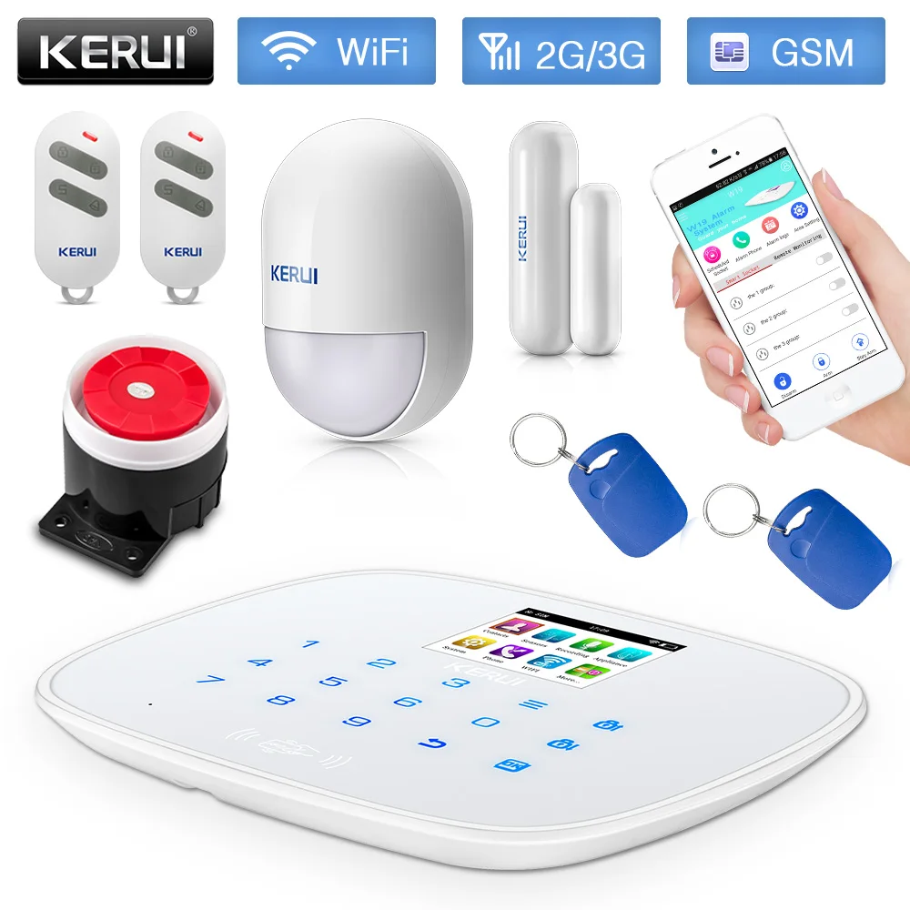 Система охранной сигнализации KERUI 3G Wi Fi GSM PSTN RFID IOS Android управление через
