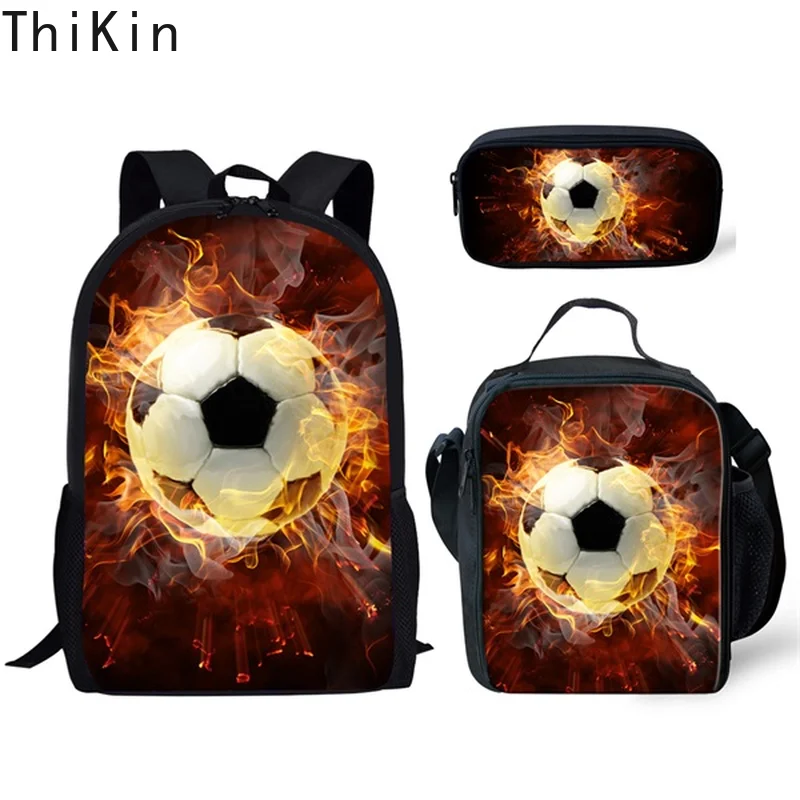 THIKIN в виде скрипичного ключа школьные ранцы Прохладный 3D огонь Soccerly/с футбольным