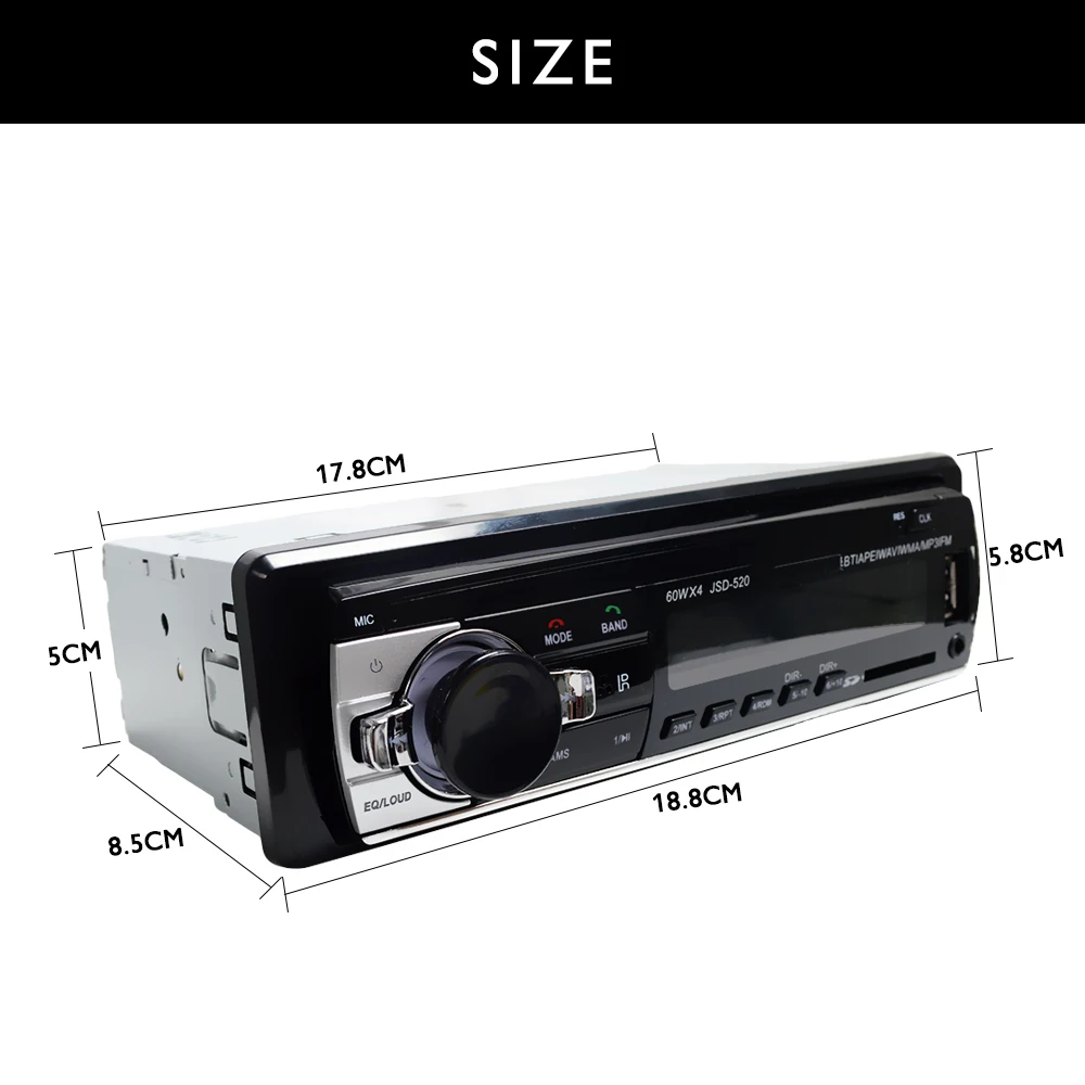 Автомагнитола 1 din автомобильный радиоприемник bluetooth 12 В аудиоплеер mp3 60Wx4 FM радио