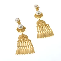 large gold color metal drop earrings fashion punk maxi tassel earrings women dangle earrings party za jewelry gift