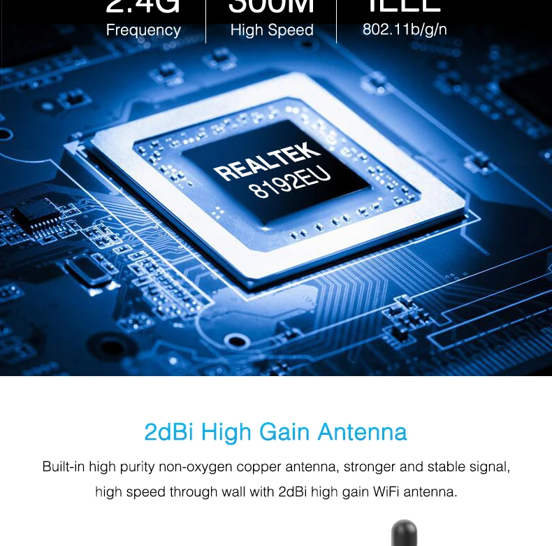 USB WiFi адаптер 300 Мбит/с 2 дБ антенна WiFi USB Ethernet Wi-Fi ключ сетевая карта Мини WiFi приемник ПК Wi Fi адаптер