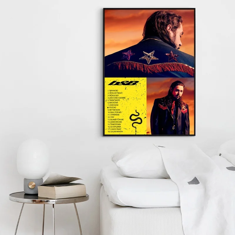 Post Malone Beerbongs & Bentleys альбом поп музыки крышка плакат музыкальной звезды печать на
